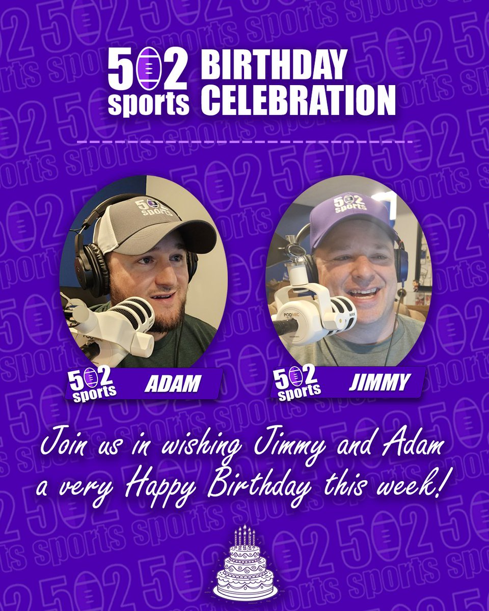 Two of our own are celebrating birthdays this week!  🎉🎉

Help us wish Adam and Jimmy a Happy Birthday by dropping them a message below ⤵

#502sports #Louisville #LouisvilleKY