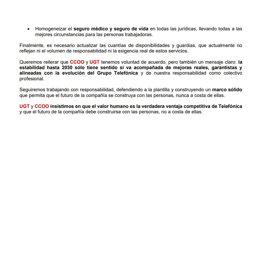#CCOO #TELEFONICA TÍMIDOS AVANCES