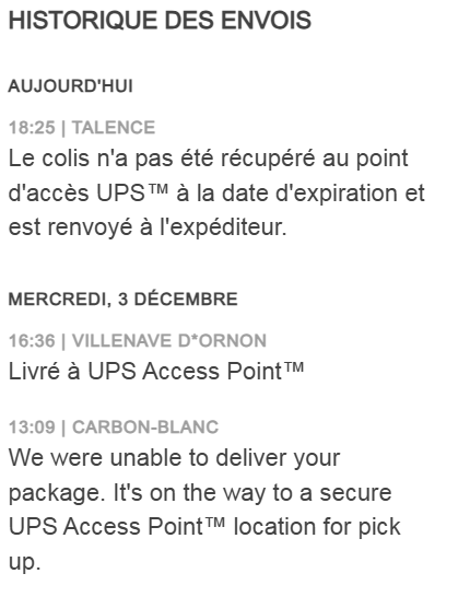 edyhean's tweet photo. @UPS_FR sympa j'avais un compte à rebours de 24h pour aller chercher mon colis ? Je vais passer le fait que j'y suis allé 3 fois sur ces 24h et que le relais colis m'a dit qu'ils pouvaient pas me le donner car UPS était en maintenance (???) https://t.co/YwQTfRg4NI