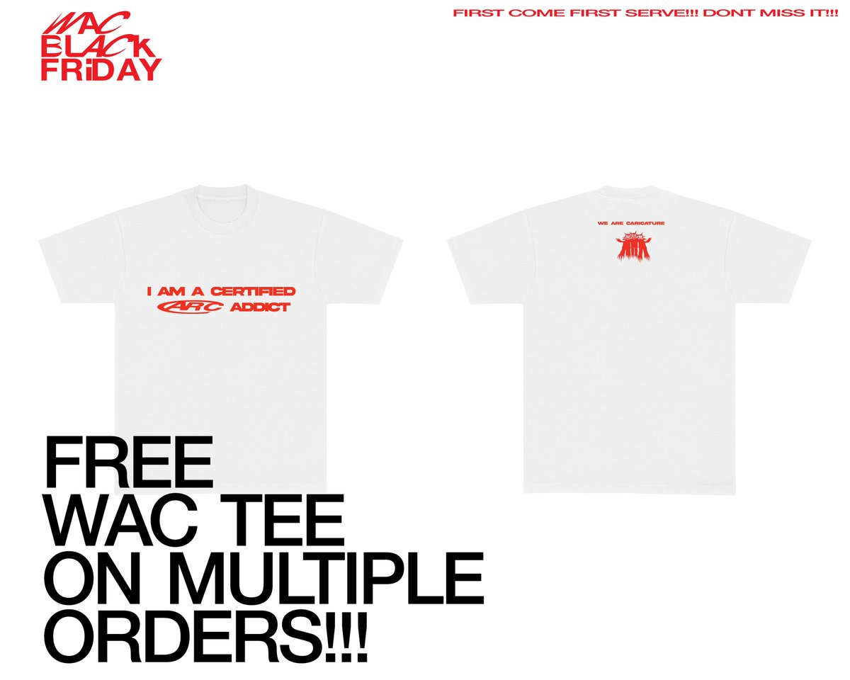 CarcHead98's tweet photo. WAC BLACK FRIDAY 
20% off on all products from #20,000 above.
Free CARCADDICT TEE on multiple others
Duration: Dec 5th fri 1:00am- Dec 7th sun 23.59pm
First come first serve 
Don’t miss it!!!. https://t.co/SeSW2wc5cv