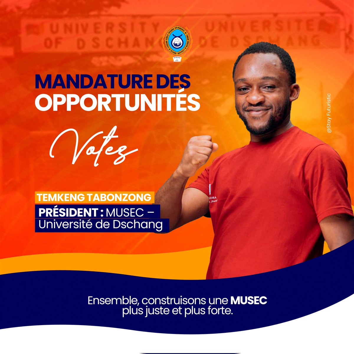 TABONZONG237's tweet photo. Je suis officiellement candidat à la Présidence de la MUSEC ( Mutuelle de solidarité des étudiants du Cameroun)
Grâce au camarades, je termine 1er au premier tour avec 42,54 % des voix.
C’est une étape décisive, mais le chemin continue. https://t.co/QwQN0jZQjm