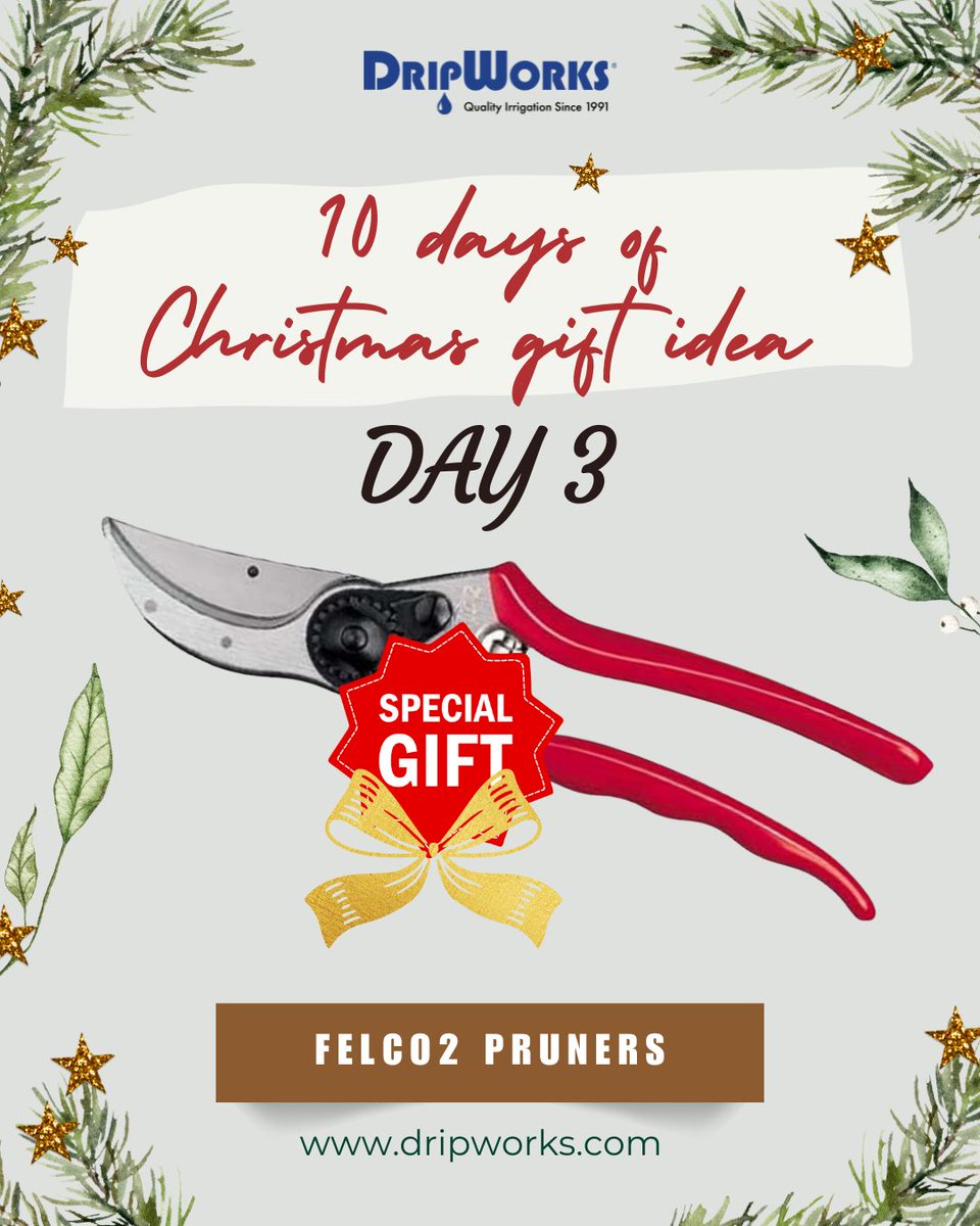 dripworksusa's tweet image. Get garden-ready 🍃✂️ FELCO 2 pruners are the pro-trusted tool built to last for decades. Sharp, durable, and ergonomic — they make every cut clean and easy. A must-have for every gardener’s toolkit.

Shop  👉 dripworks.com/classic-felco-…

#GardenTools #Pruning #FELCO #GardeningGear