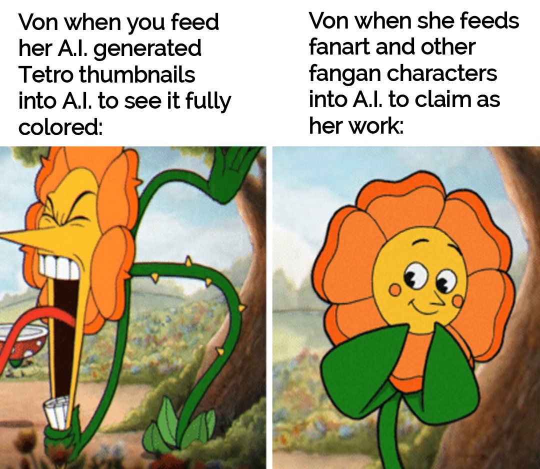 #tetrotwt For reference it was the Watari thumbnail that someone in Tetrocord put into A.I. to see fully cilored before getting instantly banned.