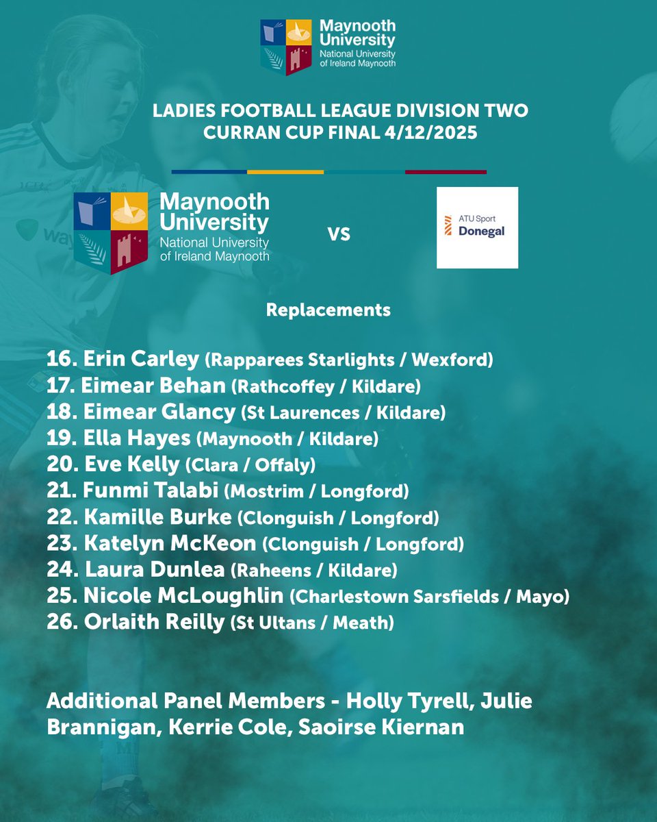 MaynoothUniGAA's tweet photo. The very best of luck to the Ladies senior team in the @LadiesHEC Division 2 Final throwing in at 7pm.

#mugaafamily https://t.co/6oXxJwTSJI