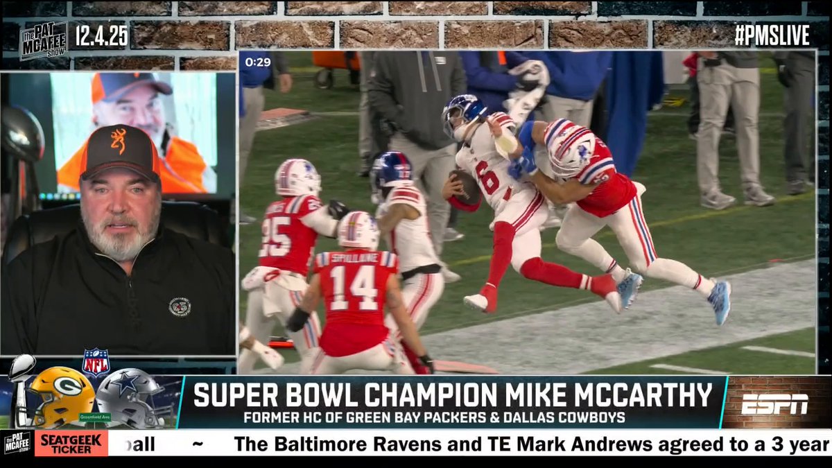 "The two most important abilities are accountability and availability, and availability is No. 1." 

Mike McCarthy says it's on Jaxson Dart to make decisions that make him available for the Giants ✍️ 

( 🎥 @PatMcAfeeShow) 