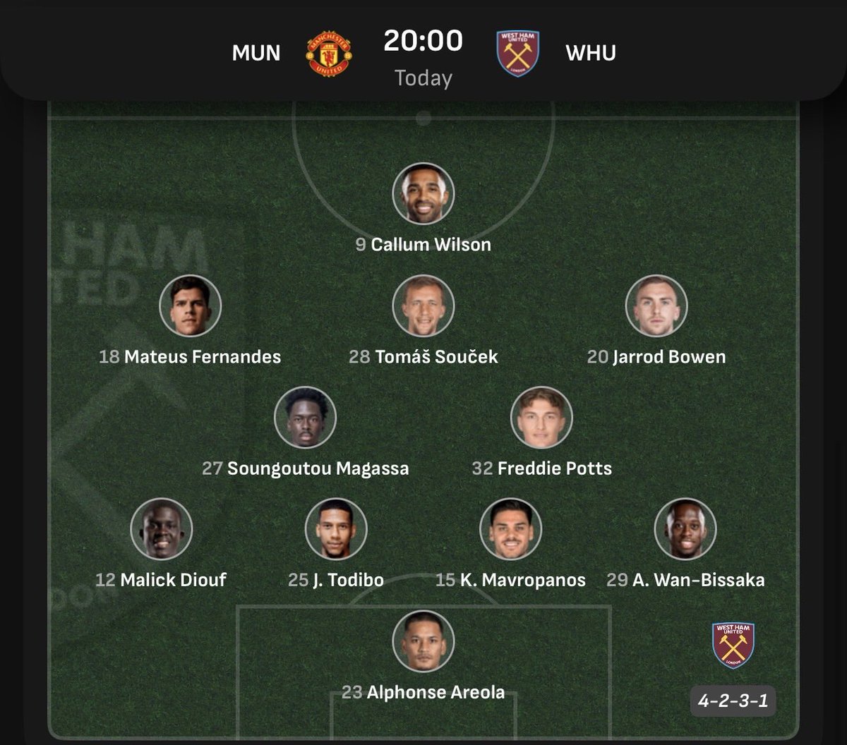 WEFOOTBALL777's tweet photo. 2025-26 PREMIER LEAGUE MATCHWEEK 14
Thu 4 Dec 20:00 UKT - Man United vs West Ham starting XI
#wefootball777 #football #premierleague #matchweek14 #mufc #westhamunited https://t.co/kAhllNb1Yg