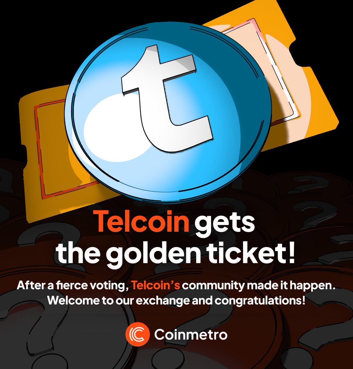 CoinMetro's tweet image. 🏆 $TEL is the winner of Coinmetro’s Golden Ticket initiative — and takes the Free Listing! 🎟️🚀

Huge thanks to every community that showed up and participated. The energy was unreal. 🙌

We’ll start the listing steps with @telcoin representatives. Stay tuned.