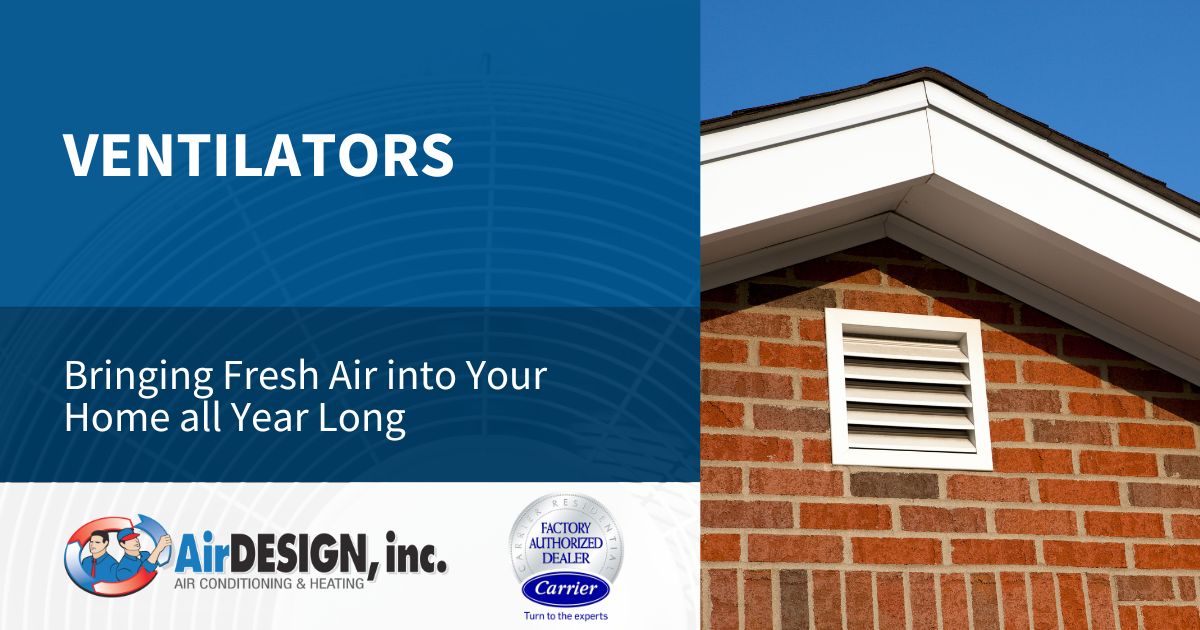 Modern homes trap stale air and humidity. Carrier® energy and heat recovery ventilators from Air Design bring in fresh air while minimizing heat loss—improving comfort, and indoor air quality.

bit.ly/3o39Hz3 

#Ventilators #IndoorAirQuality #HealthyHome #AirDesignNY