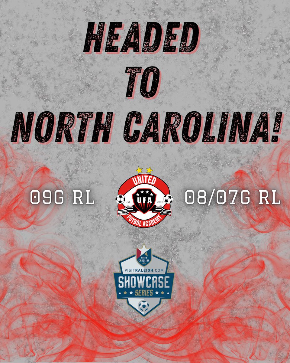 UnitedFA_ECNL's tweet photo. 𝑯𝑬𝑨𝑫𝑬𝑫 𝑻𝑶 𝑵𝑶𝑹𝑻𝑯 𝑪𝑨𝑹𝑶𝑳𝑰𝑵𝑨‼️⚽️🚗
​
​Good luck to our 𝟬𝟵𝗚 𝗘𝗖𝗡𝗟 𝗥𝗟 𝗮𝗻𝗱 𝟬𝟴/𝟬𝟳𝗚 𝗘𝗖𝗡𝗟 𝗥𝗟 teams who are headed to North Carolina for the NCFC visitRaleigh Showcase! Good luck ladies! #united4life #UFAECNL https://t.co/OLB5BeyL9u