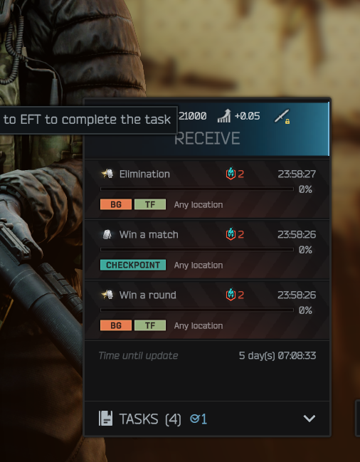 davide6100's tweet photo. @nikgeneburn
@bstategames
to great heights part 5 is bugged, completed on arena but cant claim rewards on EFT it says it isn't completed and shows 0/2. #EscapefromTarkov https://t.co/pHA5EZIPLO