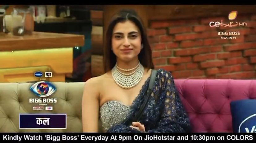 HeyStalker__3's tweet photo. Her in saree for the jv!!🥹🔥

I hope makers don’t play any game with her…She contributed the most and she should get it now.🫠

#FarrhanaBhatt #BiggBoss19 #Bb19 https://t.co/bTFlShmEO0