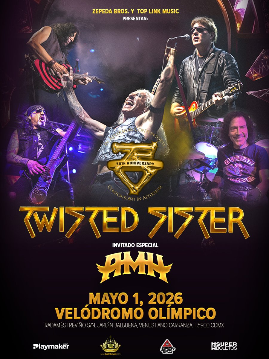Twisted Sister festejará 50 años de carrera en el Velódromo Olímpico, el 1 de mayo
Boletos en:  superboletos.com/landing-evento…