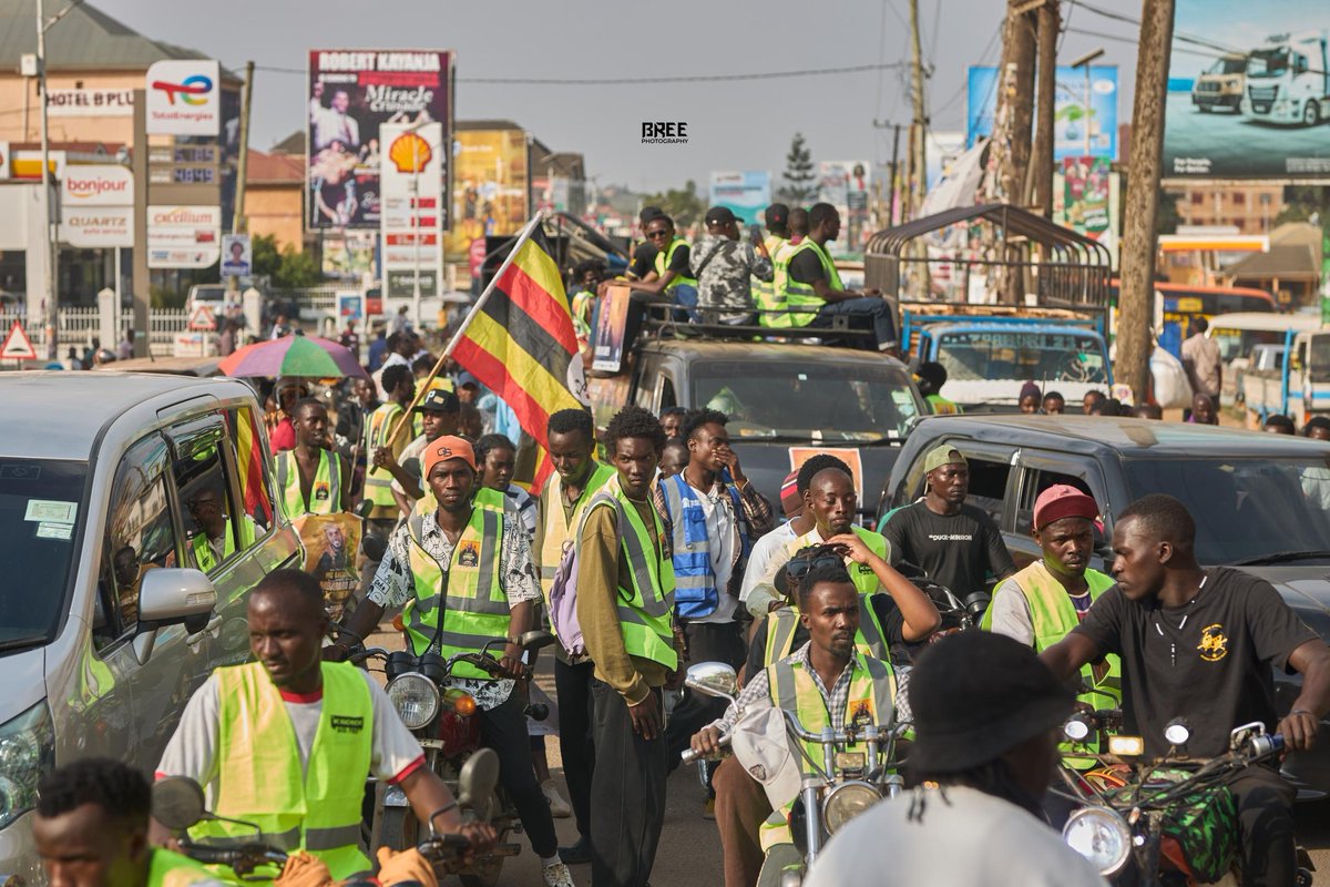 Earlier during the day as we matched to University Inn for a press Conference. 
#RukundoYonka #MbararaBoyExperienceSn2