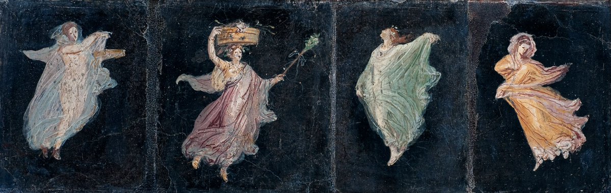 Dancing figures fresco, Pompeii, 1st century AD, National Archaeological Museum, Naples.