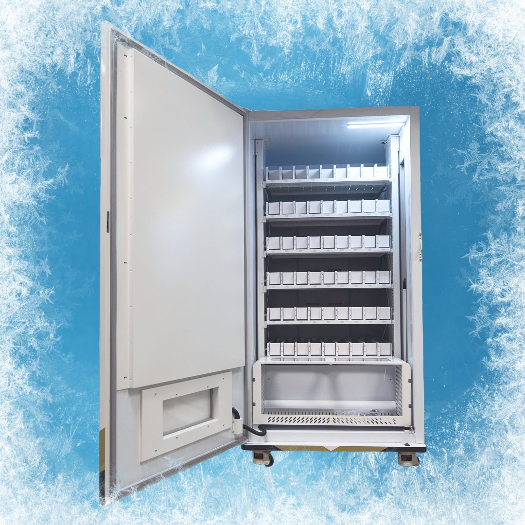 Introducing the Fastcorp DIVI LP-L-LR 
The ultimate refrigerated vending solution for your refrigerated products such as meat, produce, or drinks. Engineered for performance and built to showcase your brand.

Key Specs:
• Height: 76.25”
• Width:  38.58”
• Depth: 38.58”