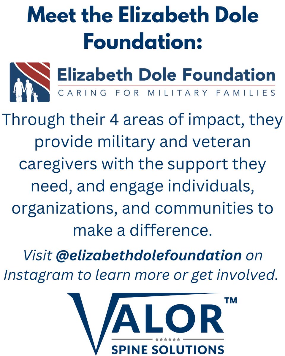 Visit the elizabethdolefoundation.org to learn more!

#veterans #veteran #veteranbackpain #chronicbackpain #chronicneckpain #veteranneckpain