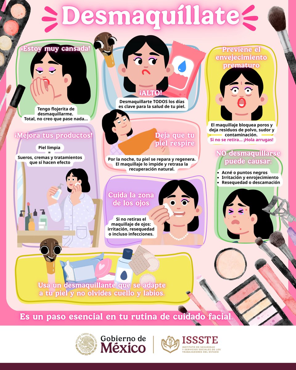 💄💋 Desmaquillarte no es opcional, ¡es salud para tu piel! 🤩

😉 Este sencillo hábito evita la acumulación de bacterias, reduce el riesgo de infecciones y mantiene el equilibrio natural de tu rostro. 🌿✨

🧴 Usa productos adecuados para tu tipo de piel, limpia también cuello y