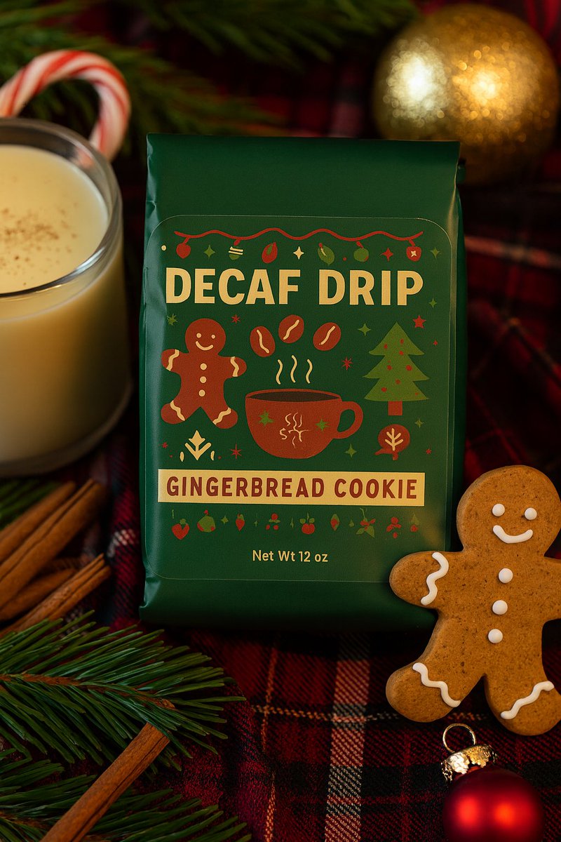 Gingerbread Cookie is going fast!  We have only a few more bags left, and won't be able to make more before Christmas! decafdripcoffee.com/products/ginge…