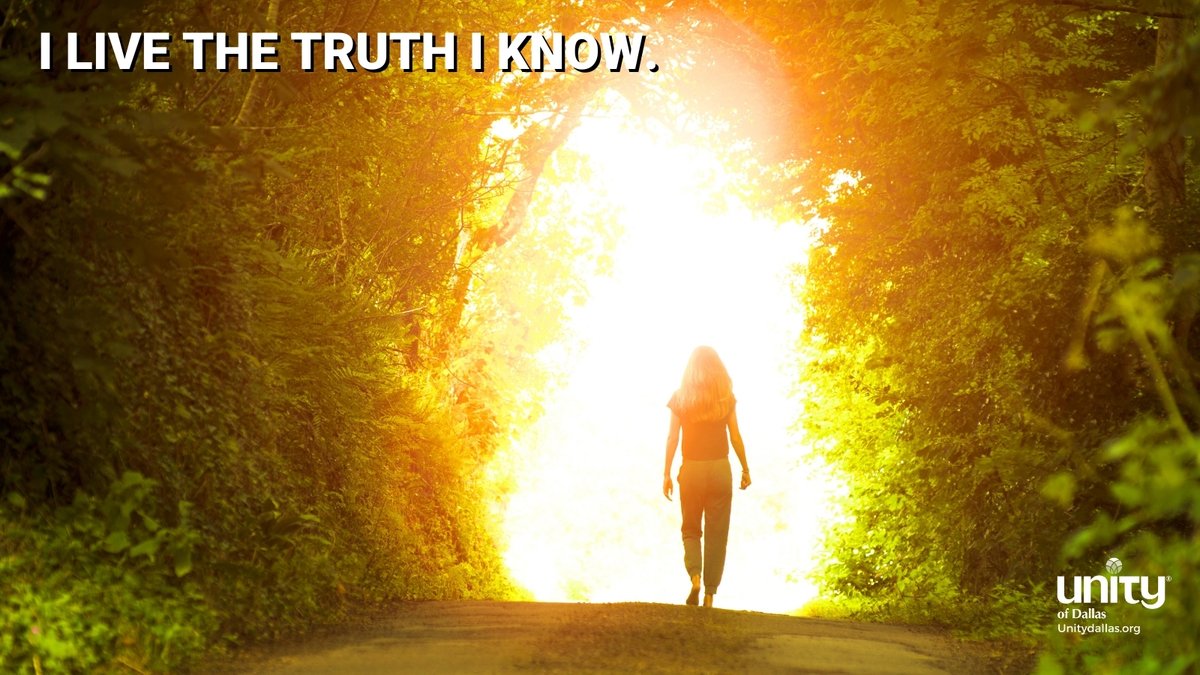 UnityDallas's tweet image. Truth

“I LIVE THE TRUTH I KNOW.”– Dailyword.com
#DailyWord #Unity #UnityDallas #Truth