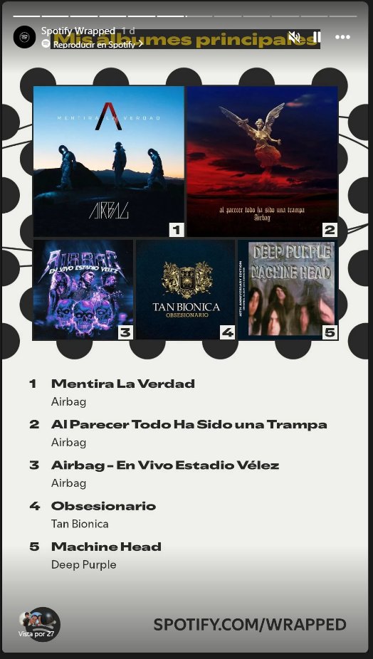 ThamberR9's tweet photo. Nada chicos, fanatico total de #Airbag 0,001% rayos, yo tendria que ser el 0,000000001% Jajajaj Top 122 acabe #SpotifyWrapped https://t.co/iMBl3OktPI