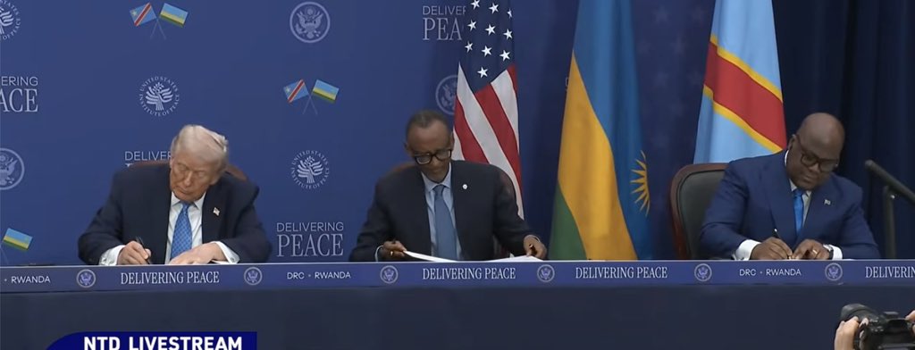 Accord de façade qui n’apportera rien sur terrain. <a href="/POTUS/">President Donald J. Trump</a> <a href="/PaulKagame/">Paul Kagame</a> <a href="/FelixUdps/">Felix Tshisekedi - UDPS</a> <a href="/WilliamsRuto/">William Samoei Ruto, PhD</a> <a href="/jlprdeangola/">João Lourenço</a> <a href="/GeneralNeva/">SE Evariste Ndayishimiye</a> <a href="/_AfricanUnion/">African Union</a>