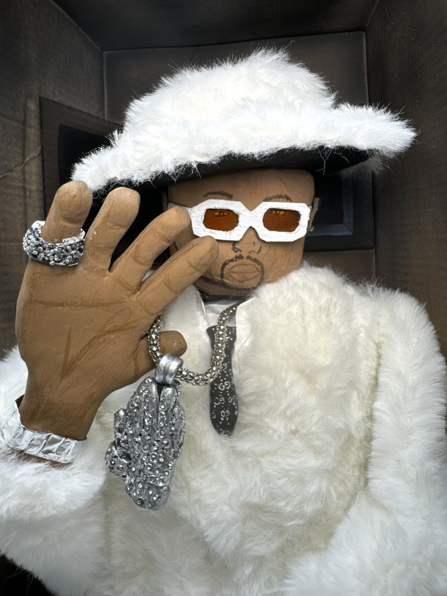 Acrylic on cardboard x clay