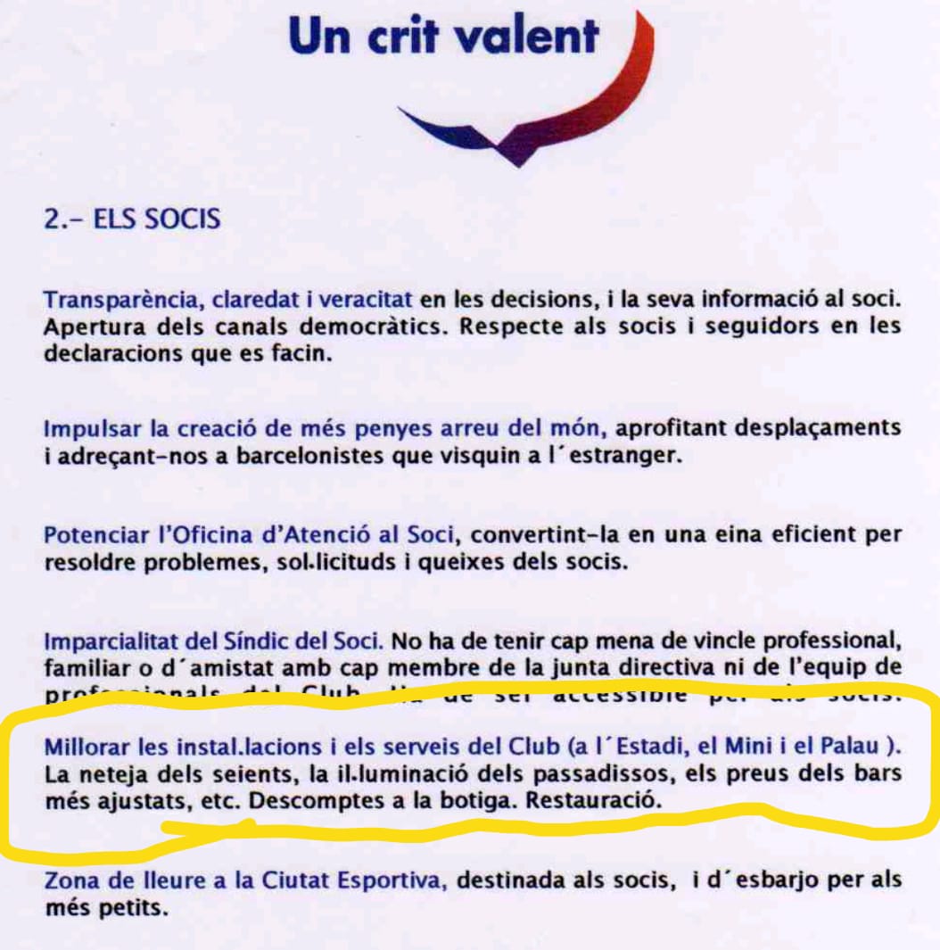 Una d les millores interiors dl Nou Camp Nou és la il.luminació dls passadissos.
Millora q <a href="/uncritvalent_of/">Un Crit Valent!</a> va incloure ja al seu Programa electoral dl 2003 
#JaEraHora