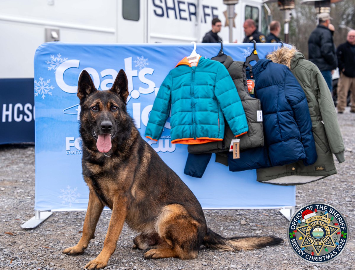 Your <a href="/hcsotn/">Hamilton County Sheriff's Office - TN</a> has been hard at work collecting coats during today’s annual Coats for Kids Drive… and our four-legged deputy, K-9 Maximus, is getting in on the action too! Maximus has been working hard to spread some holiday cheer and collect coats for our county’s children.
