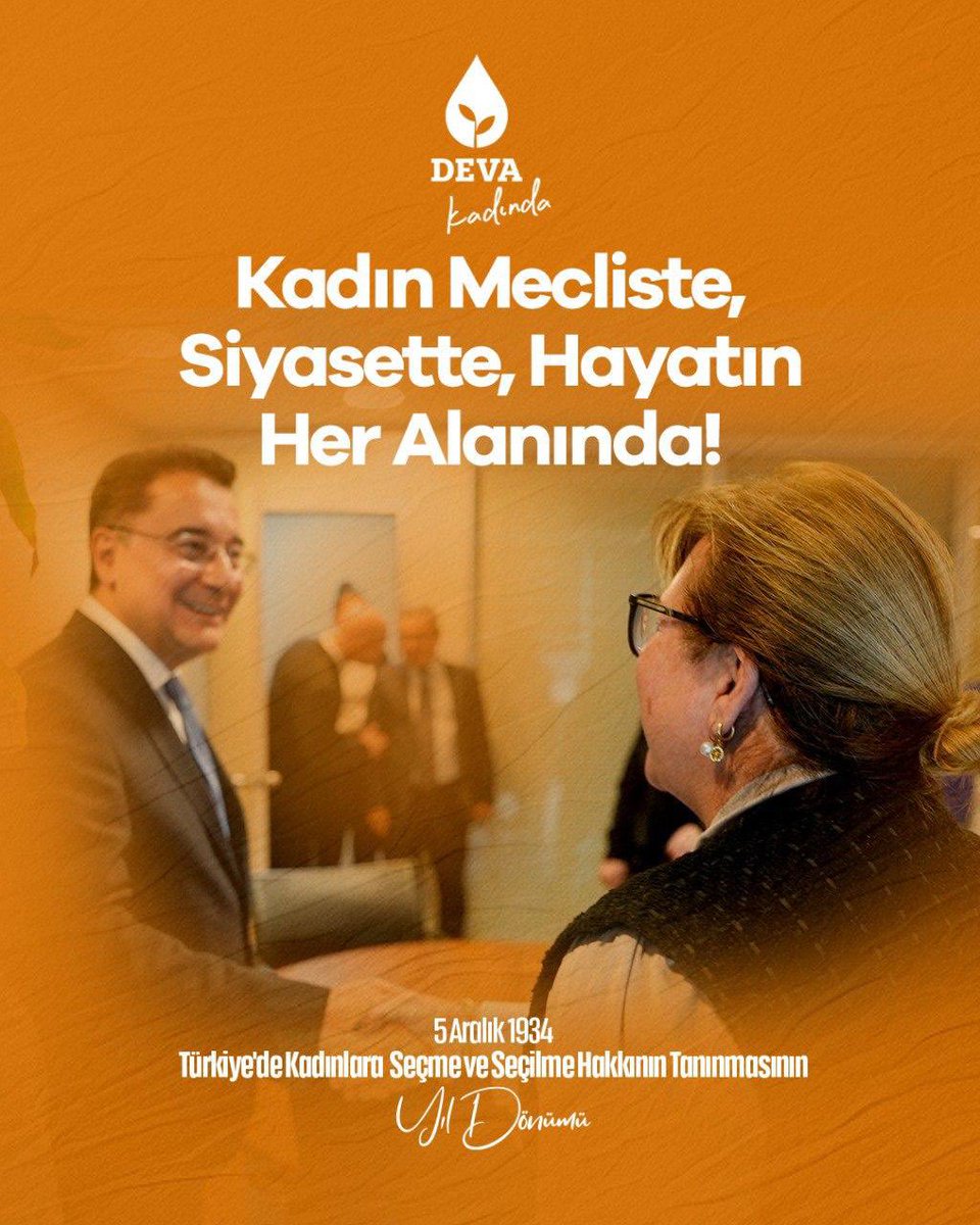#5Aralık 1934, Türk kadınının seçme ve seçilme hakkını elde ettiği, demokrasimizin temel taşlarından biridir.
Eşit temsili, adaleti ve fırsat eşitliğini güçlendirmek için çalışmaya devam edeceğiz.

Kadınların kararlılığı, Türkiye’nin değişim gücüdür.
#kadıngücü #kadıntemsil