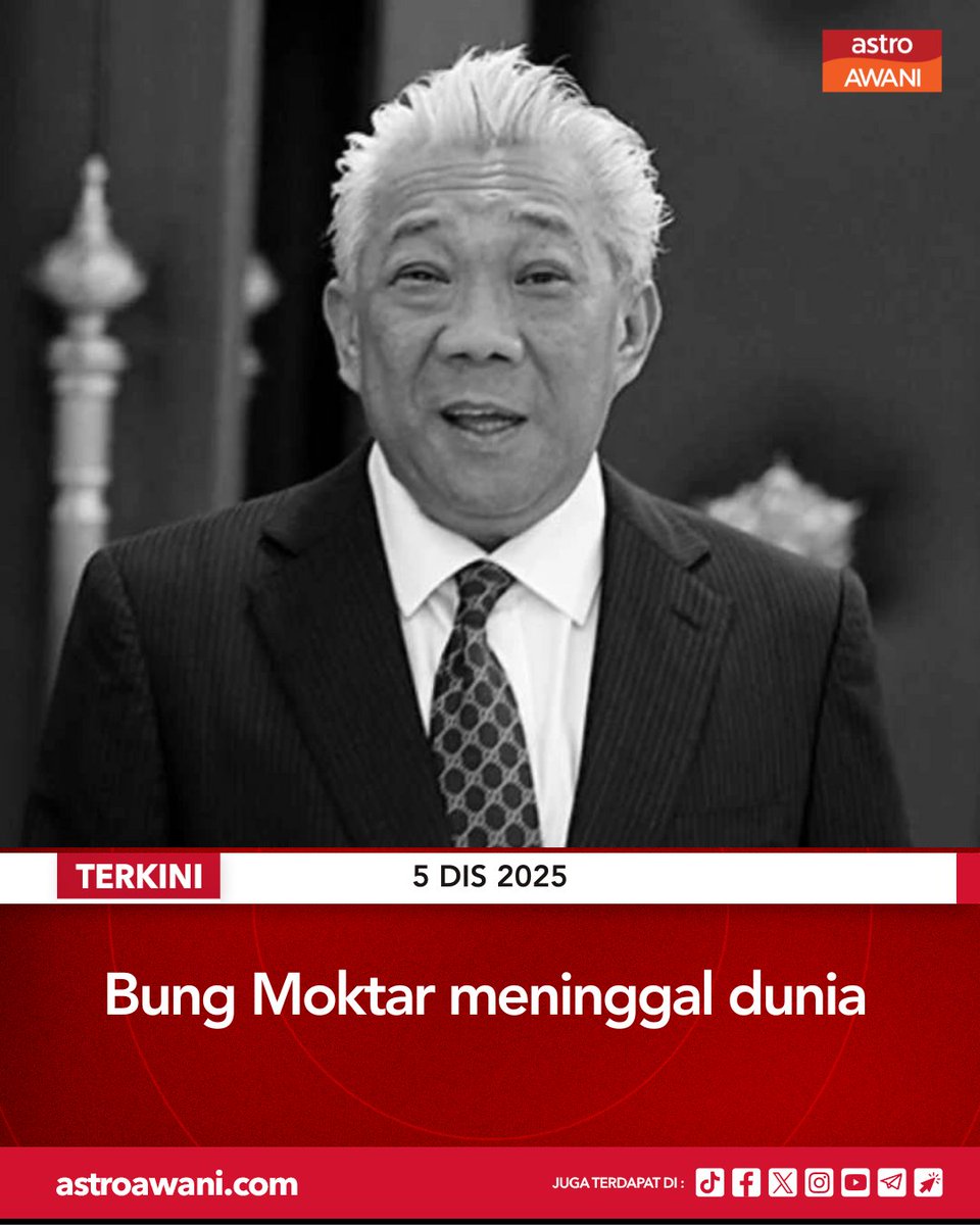 Ahli Parlimen Kinabatangan, Datuk Seri Bung Moktar Radin disahkan telah meninggal dunia pada jam 1:46 pagi Jumaat.

Pemergian Ketua UMNO Sabah berusia 66 tahun itu disahkan oleh anaknya, Naim Kurniawan menerusi hantaran di Facebooknya.

"Assalamualaikum. Dengan penuh dukacita