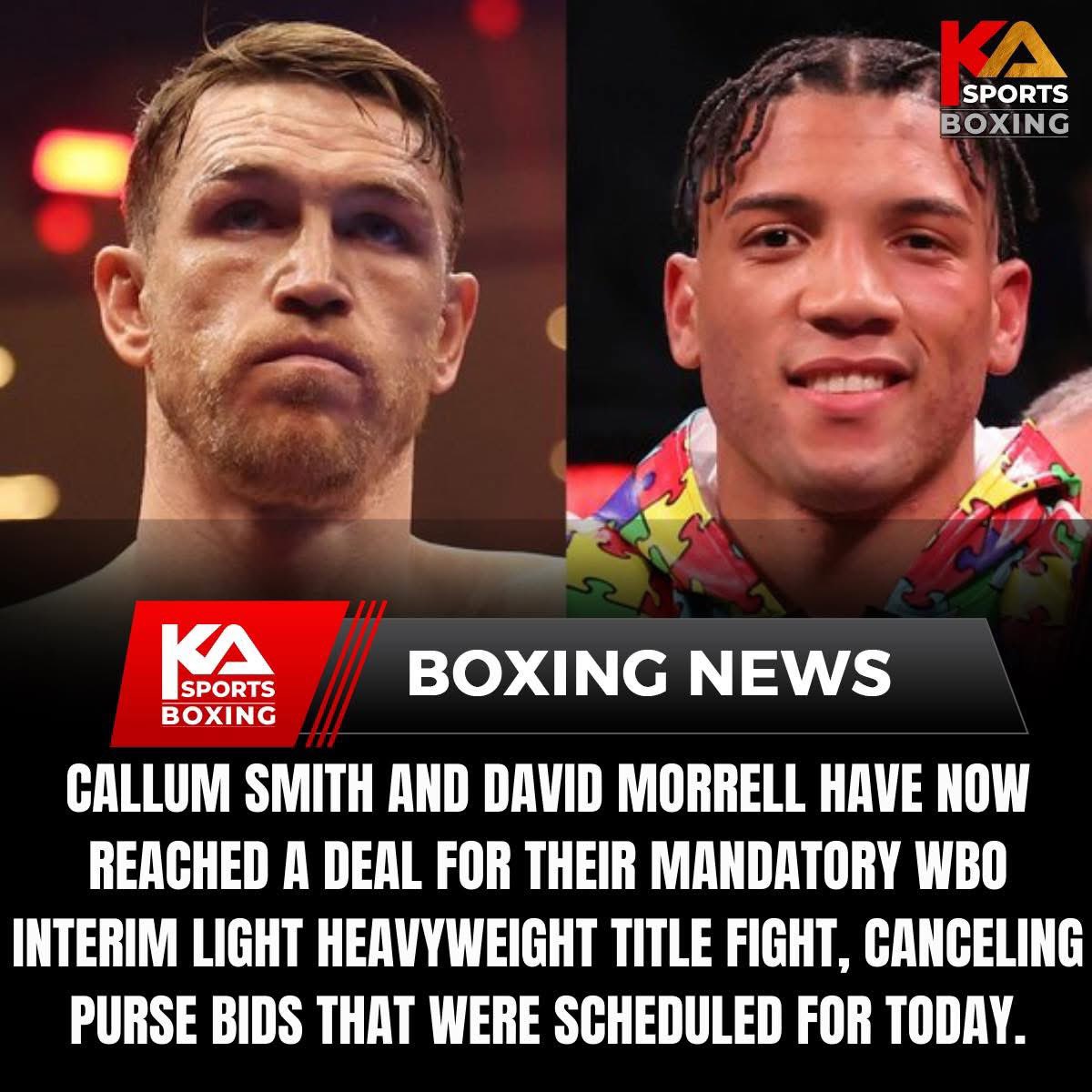 kazportz's tweet photo. Callum Smith and David Morrell Strike a Deal for the WBO Interim Light Heavyweight clash.
#kasportsboxing #boxingnews #worldboxing #boxingtraining #kboxtv #acetvboxing #boxeo #world #boxing #Callumsmith #Davidmorrell https://t.co/nuAxzN02ff