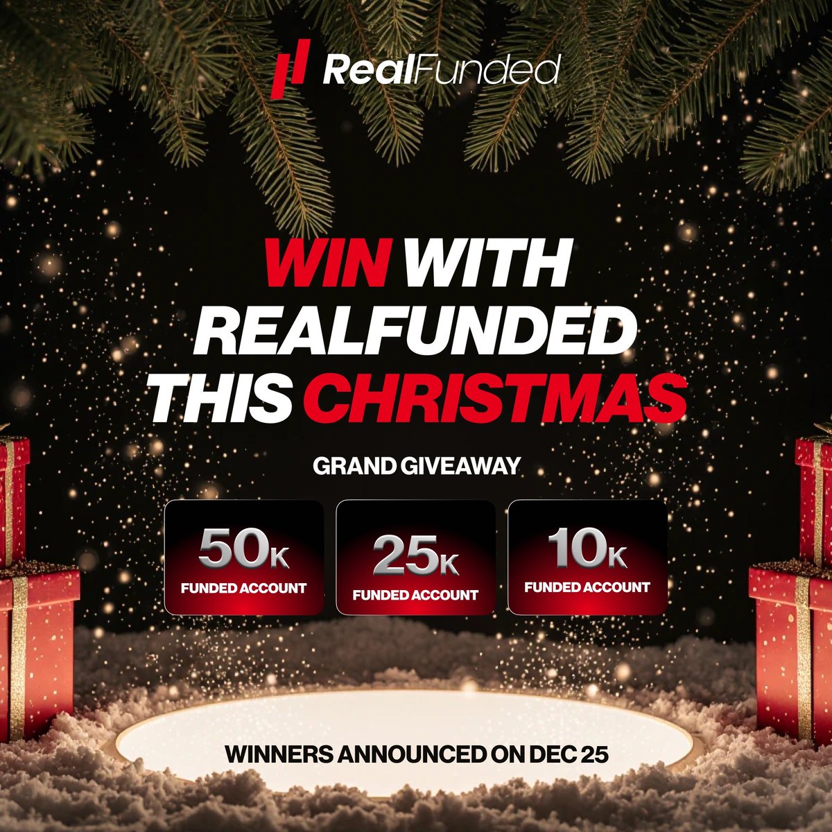 jamesgarba16's tweet photo. Christmas came early at #RealFunded🎅
Enter the raffle, drop your details, and you might unwrap a 50K, 25K, or 10K account this year. Winners revealed on Dec 25.
Keep watching this space, more drops are coming🎁
Enter the raffle here🔗 https://t.co/OWmrct4E3x… https://t.co/bhIKS18ZxU