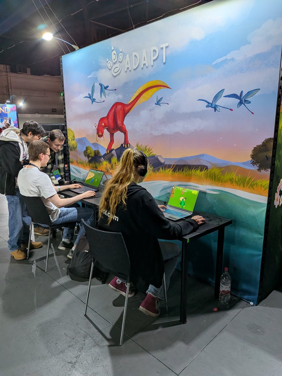 Last week Adapt went to <a href="/DreamHack/">DreamHack</a> and it was a great time meeting everyone who loves dinosaurs and evolution

Thank you to everyone who dropped and check out the demo! Time for me to start working on all the feedback I've gotten in the event!

#indiegame #gamedev #DHStockholm