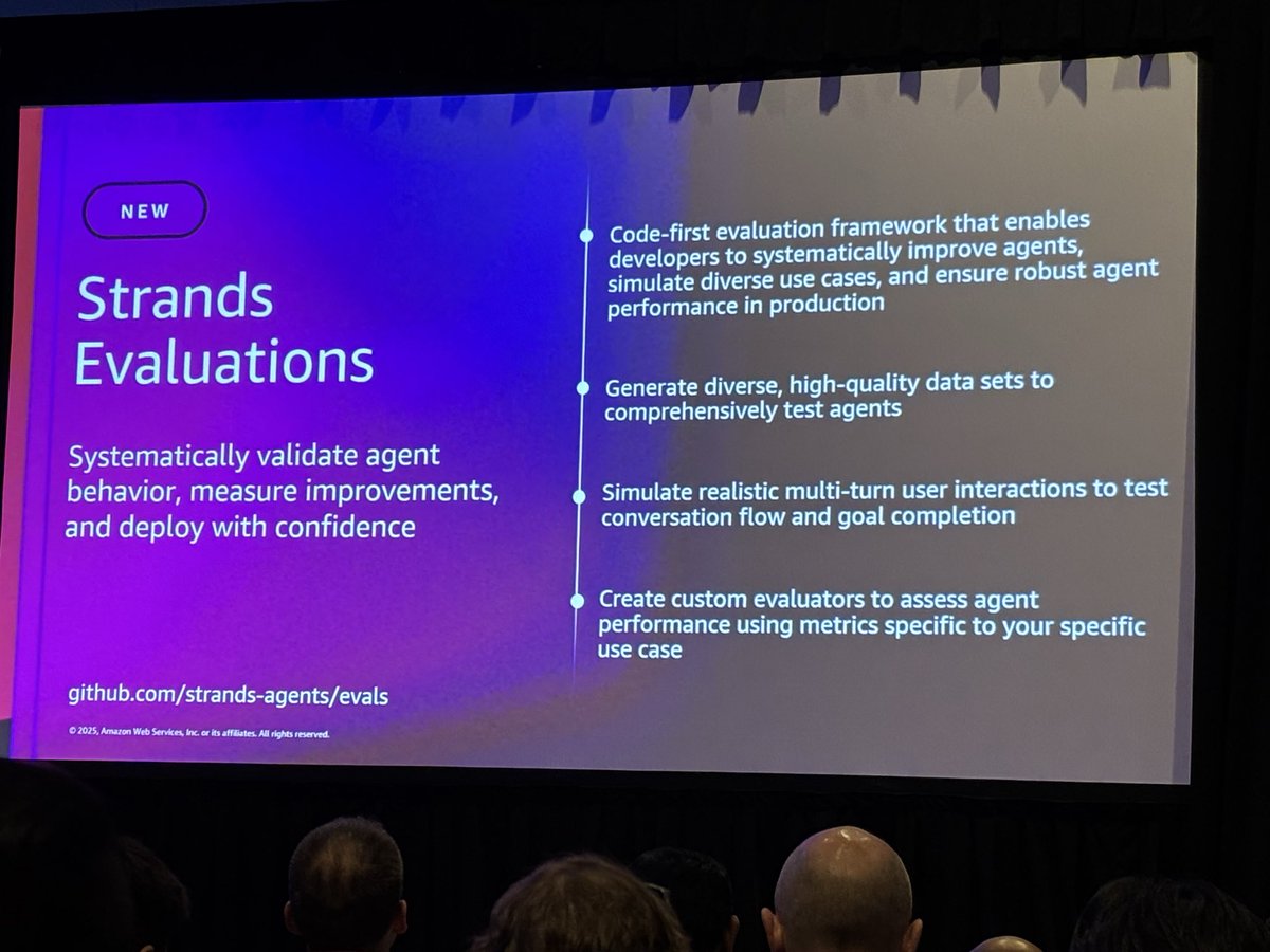 yu_Matsu_537's tweet photo. StrandsにもEvaluations！
#AWSreInvent2025 https://t.co/idbAgwq4f5