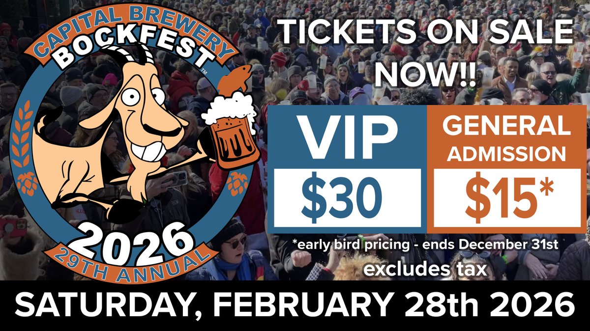 CapBrew's tweet image. For more information and to purchase tickets please visit:
capitalbrewery.com/events2/29th-a…