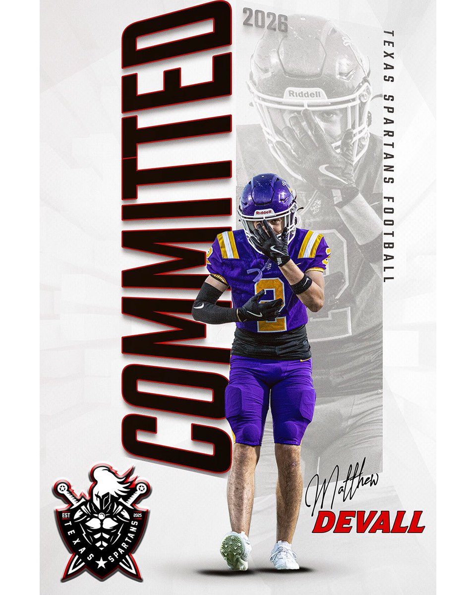 devall_matthew's tweet photo. Beyond Blessed to have this opportunity! 100% committed. @CCCSpartansTX @CoachVince254 @denhamspringsFB @DanielHollandJ1 @BrettBeard92 @CoachBryanBerry @CoachRFournier https://t.co/ahynnzMgXz