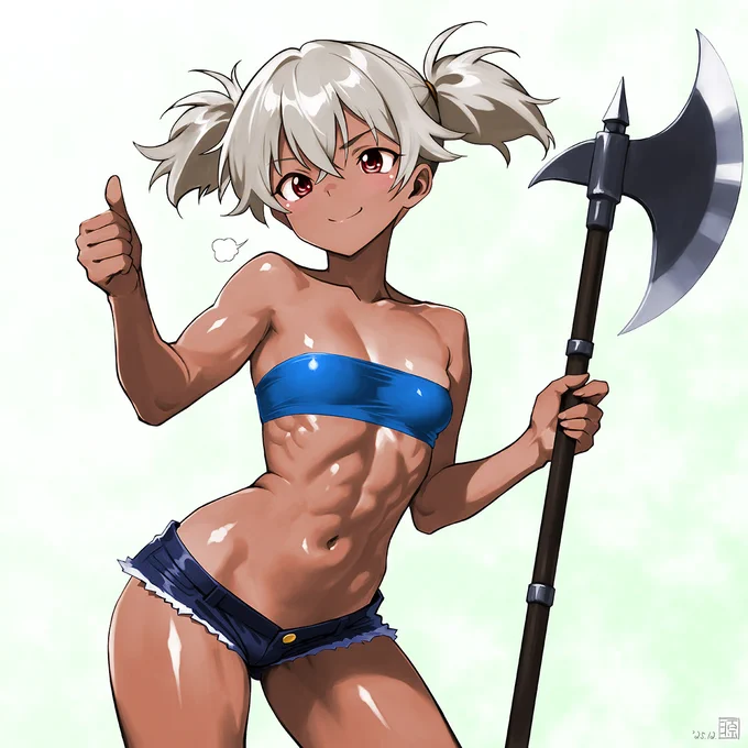 FANBOX用に、うちのウィザードリィのドワーフちゃんを描いてみました。 当初はアイコンのコ、ルドラのつもりだったのですが、髪型とか色々雰囲気も違ってしまいましたし… まぁ、ちょっとやんちゃな妹ちゃんというところでしょうか