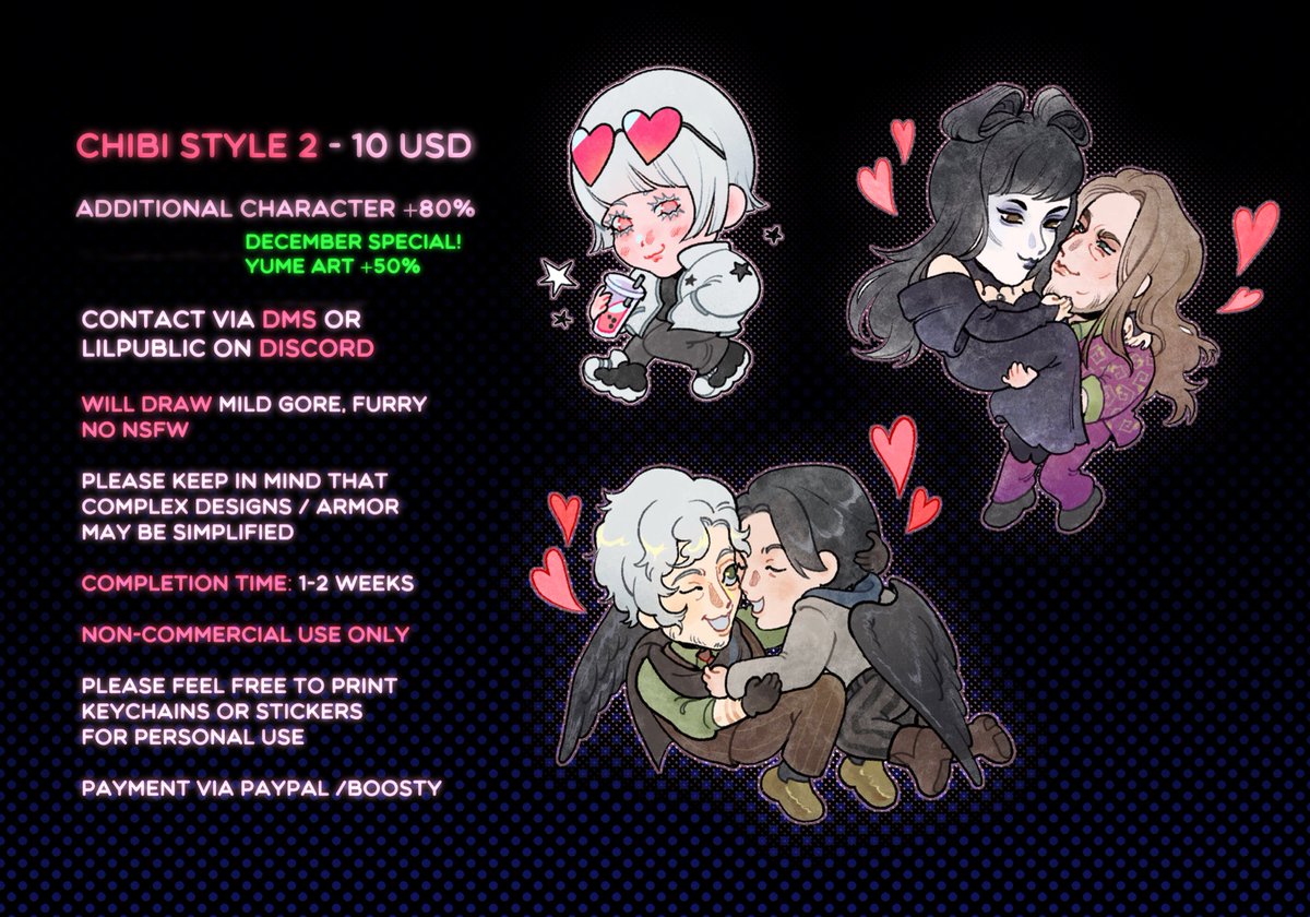 Winter c❄️mmissi❄️n info!

December special for yume art ☃️