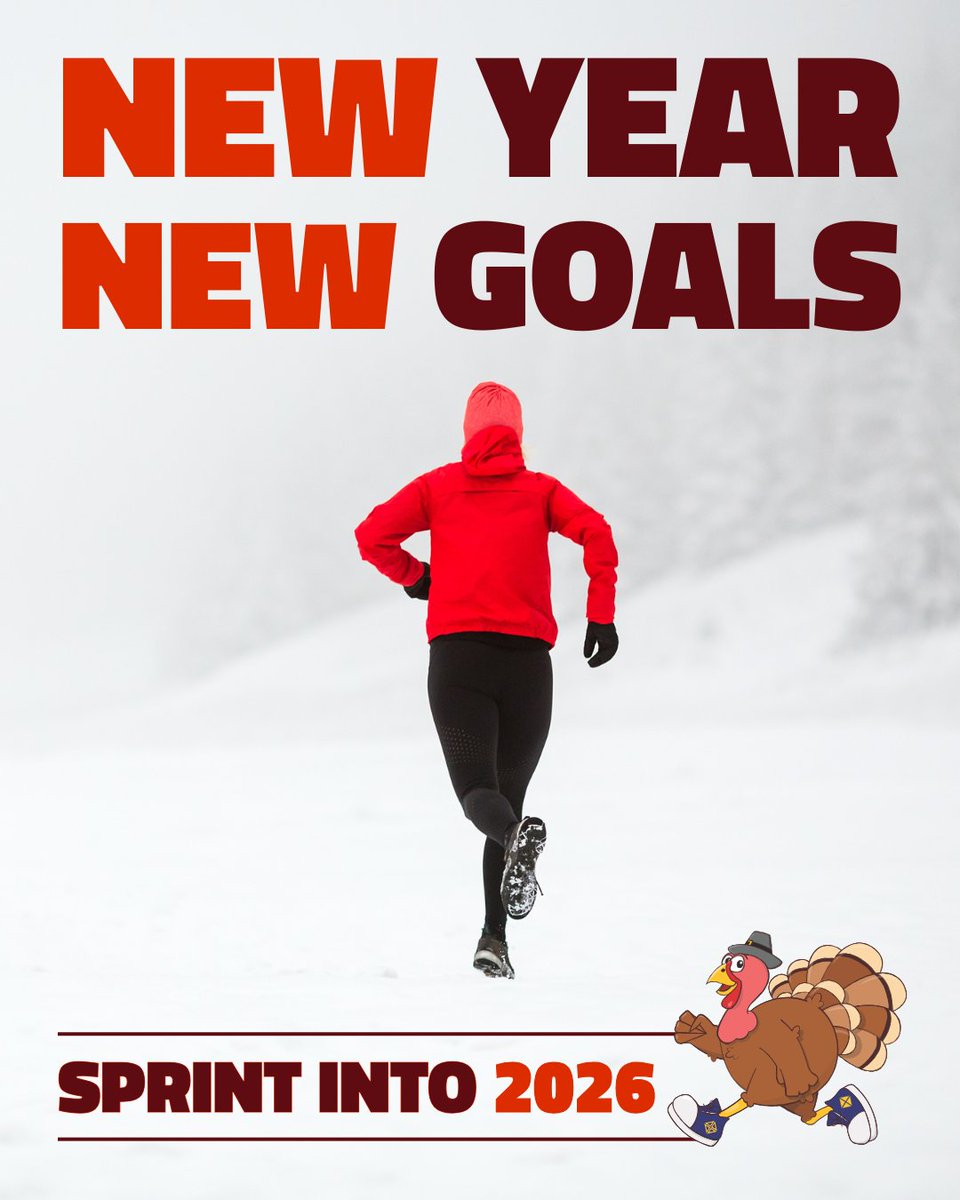 New year, new goals, same determination! 🏃‍♀️✨ Set your sights on the 2026 Turkey Day Run and make every mile a milestone. 🦃 

Here’s to growth, grit, and goals that make you proud! #NewYearNewGoals #TurkeyDayRun #RunningGoals