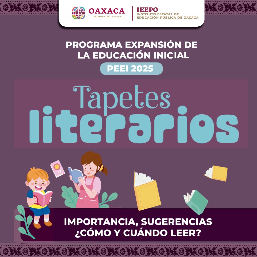 ¡Tapetes Literarios para acompañar la lectura con niñas y niños! ✨📚
Conoce más sobre esta estrategia didáctica que fomenta la imaginación, el lenguaje y el vínculo afectivo desde los primeros años.
#IEEPO #PEEI2025
#QueSigaElFomentoALaLectura