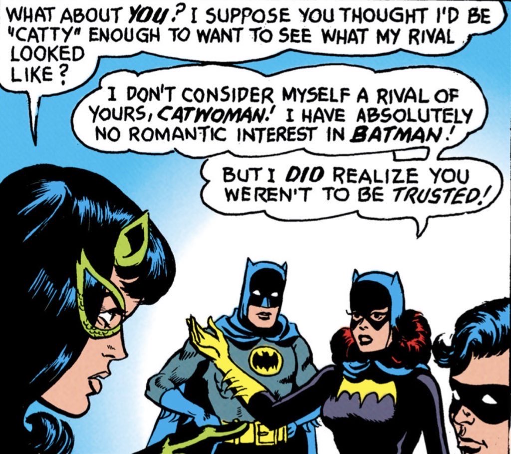 “she was originally created to be bruce’s love interest” EXTREMELY LOUD INCORRECT BUZZER