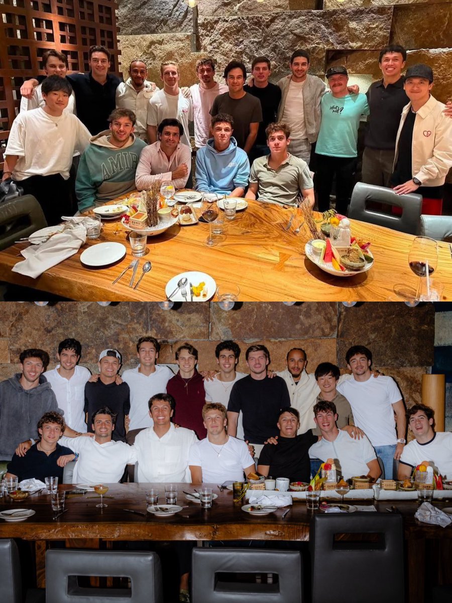 Es el segundo año que Franco Colapinto forma parte de la cena anual de los pilotos.

Por muchas más 🥂