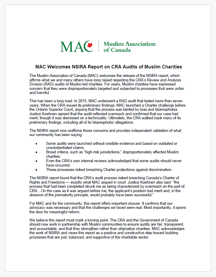 Muslim Association of Canada (MAC) tweet media