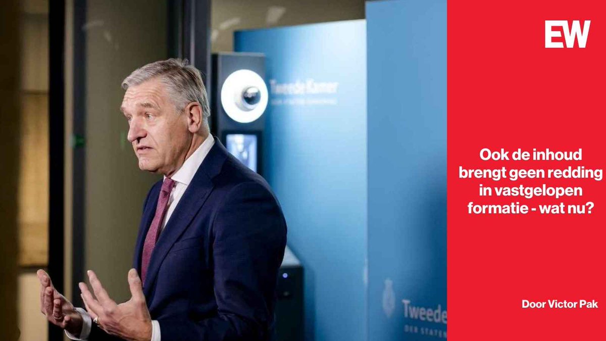 De formatie voor een nieuw kabinet zit klemvast. Dat constateerde informateur Sybrand Buma (CDA) donderdagavond. Wat nu? Politici moeten deze formatie goed in de spiegel kijken.

ewmagazine.nl/politiek/news/…