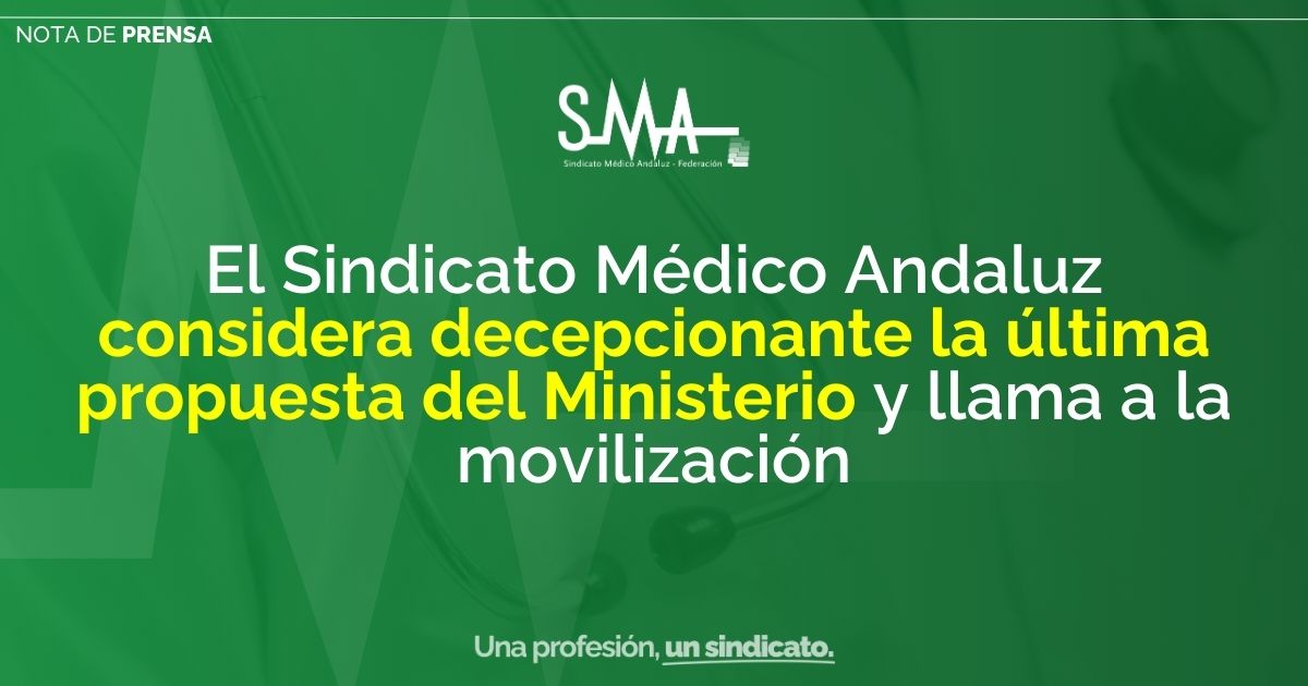 🟢 El Sindicato Médico Andaluz considera decepcionante la última propuesta del Ministerio y llama a la movilización

📌 No pedimos privilegios, exigimos respeto a la profesión médica y facultativa.

Más información en ➡️ smandaluz.com/el-sindicato-m…