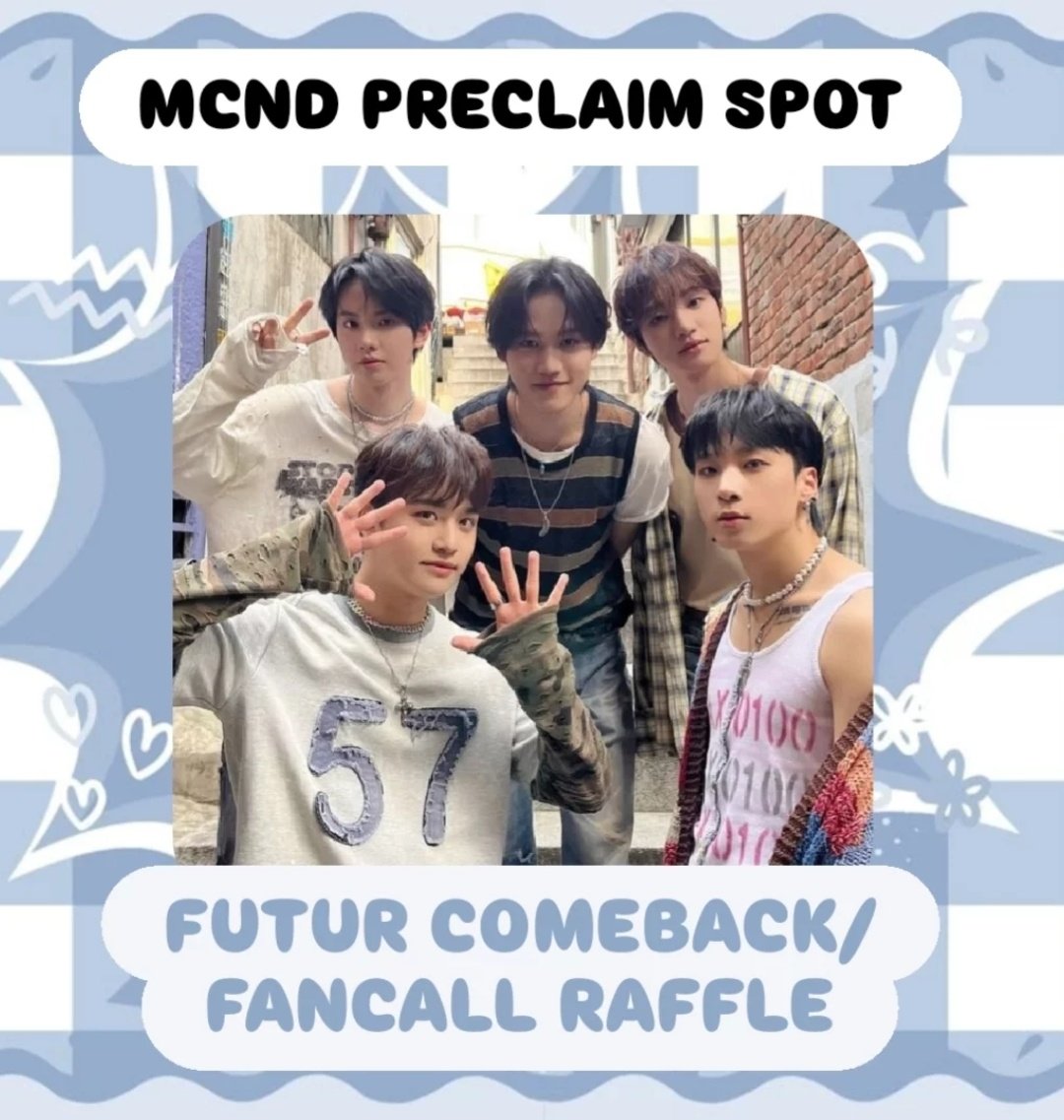 Y_Matth3w's tweet photo. MCND preclaim for future comeback Please check quoted comments for more informations/if you would like to claim a spot
Castle J 🌸🐰✅️
BIC🍀✅✅️
Minjae☀️✅✅️
Huijun💎✅✅️
Win 🐱❄️✅️
OT5 ✅(infinite claim)
#mcnd #mcndiso #mcndwts #mcndwtt #mcndwtb #엠시엔디 https://t.co/RlX3Mq591Z