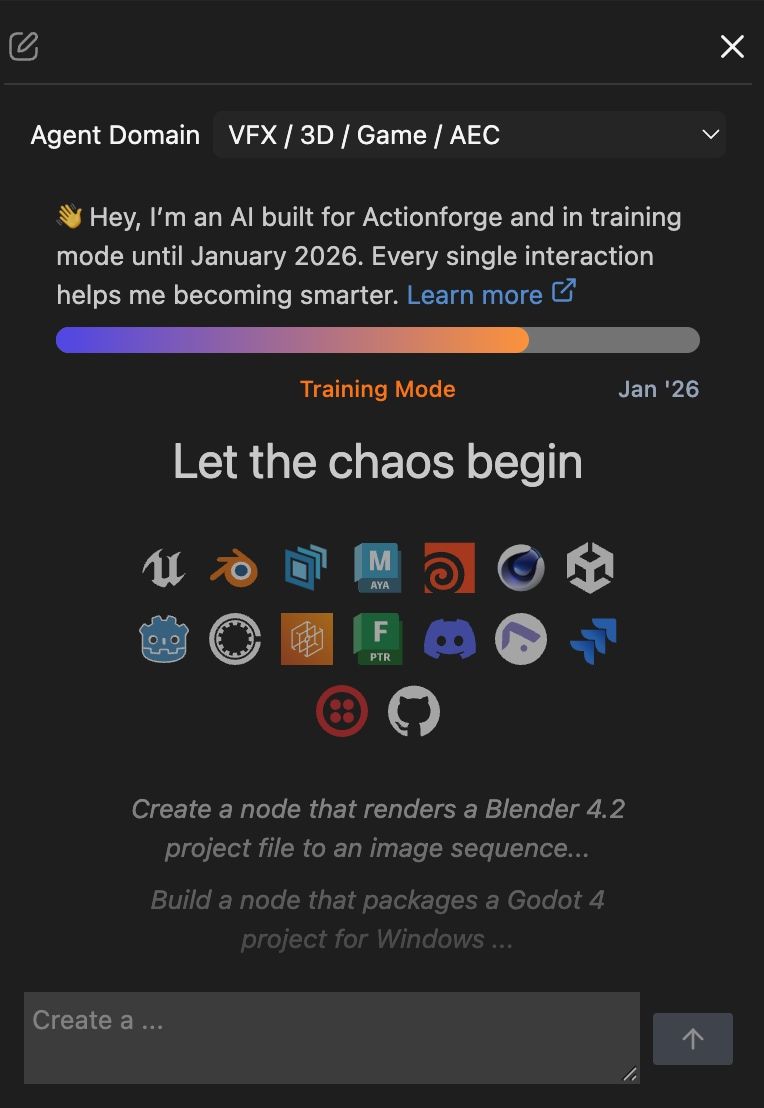 actionforge's tweet photo. 🥳🎉 Actionforge just levelled up to help you build AAA and high-end VFX pipelines from your bedroom 🛏️

No way to put all the cool new stuff into 1 tweet, but here we go.

🧪 Debugging Sessions
🤖 AI Assistant
🔗 Several New Nodes

👉 https://t.co/1NTBAUXjQp

#VFX #GameDev #3d https://t.co/GOuKSL3Qa8