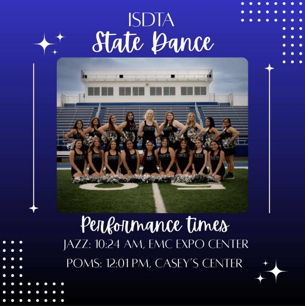 WestLibertyCSD's tweet image. If you see any West Liberty High School Dance Team members today, be sure to wish them good luck at State Dance Competition tomorrow!  #wlcomets #statedance2025