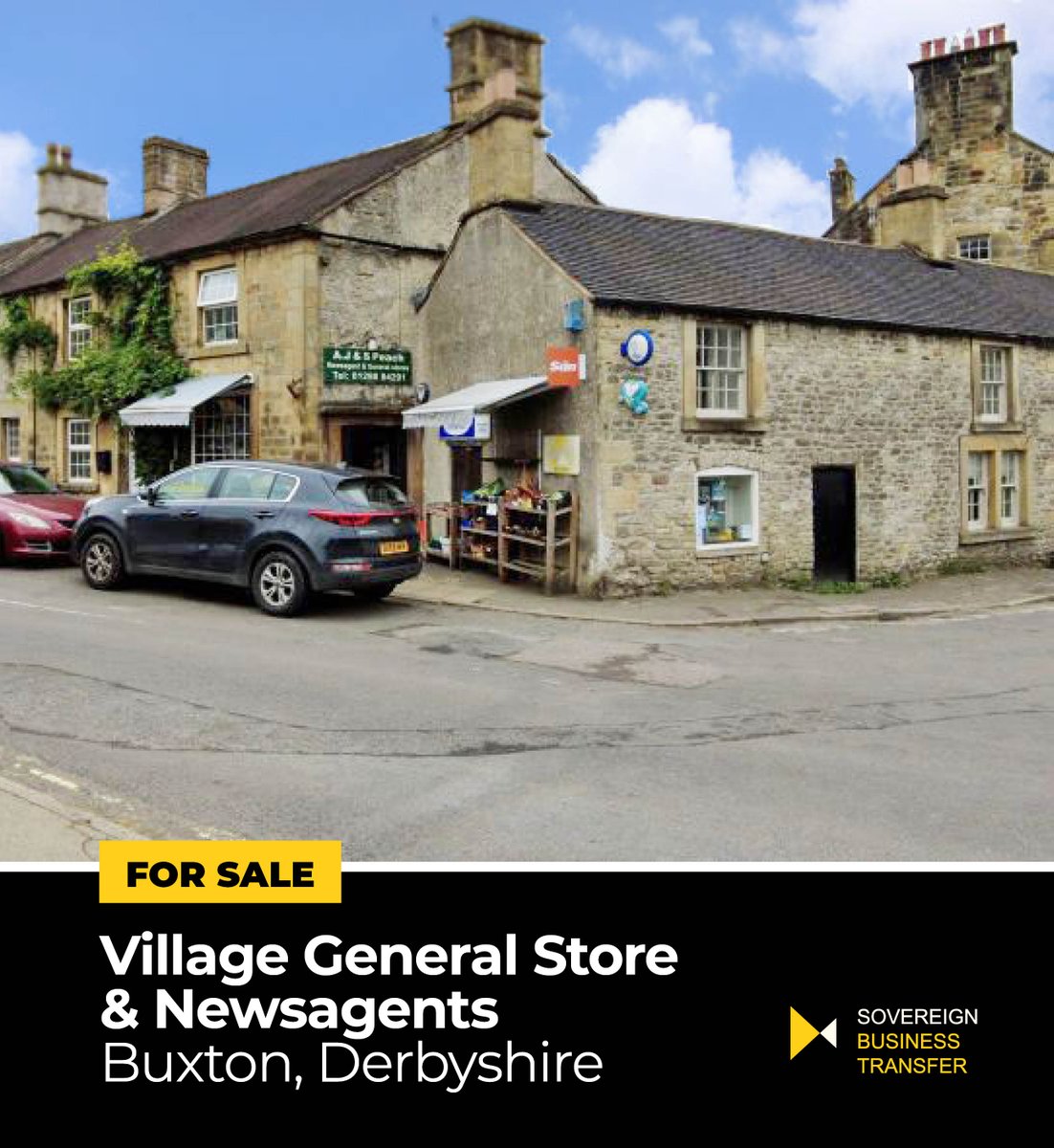 Long-established village general store and newsagents for sale in an attractive rural village near #Buxton. Established 100+ years – current ownership for 18 years - retirement sale. More info &amp; VIDEO TOUR 👉 sovereignbt.co.uk/business-for-s…