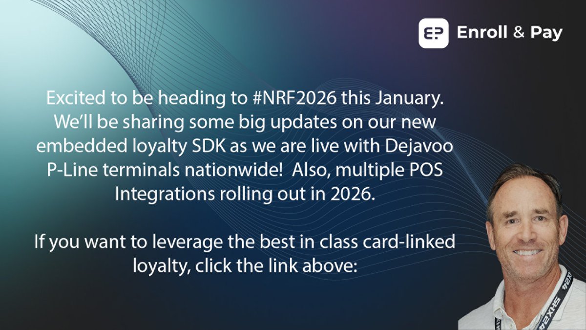 enroll_pay's tweet image. NRF 2026

bit.ly/4iAgeg2 

#merchantservices, #processing, #paymentgateway, #POS, #pointofsale, #dejavoo, #ordercounter